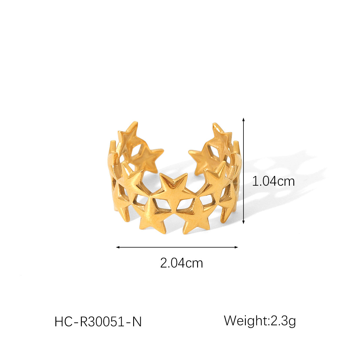 Collar de acero inoxidable con colgante de estrella minimalista chapado en oro de 18 quilates para mujer