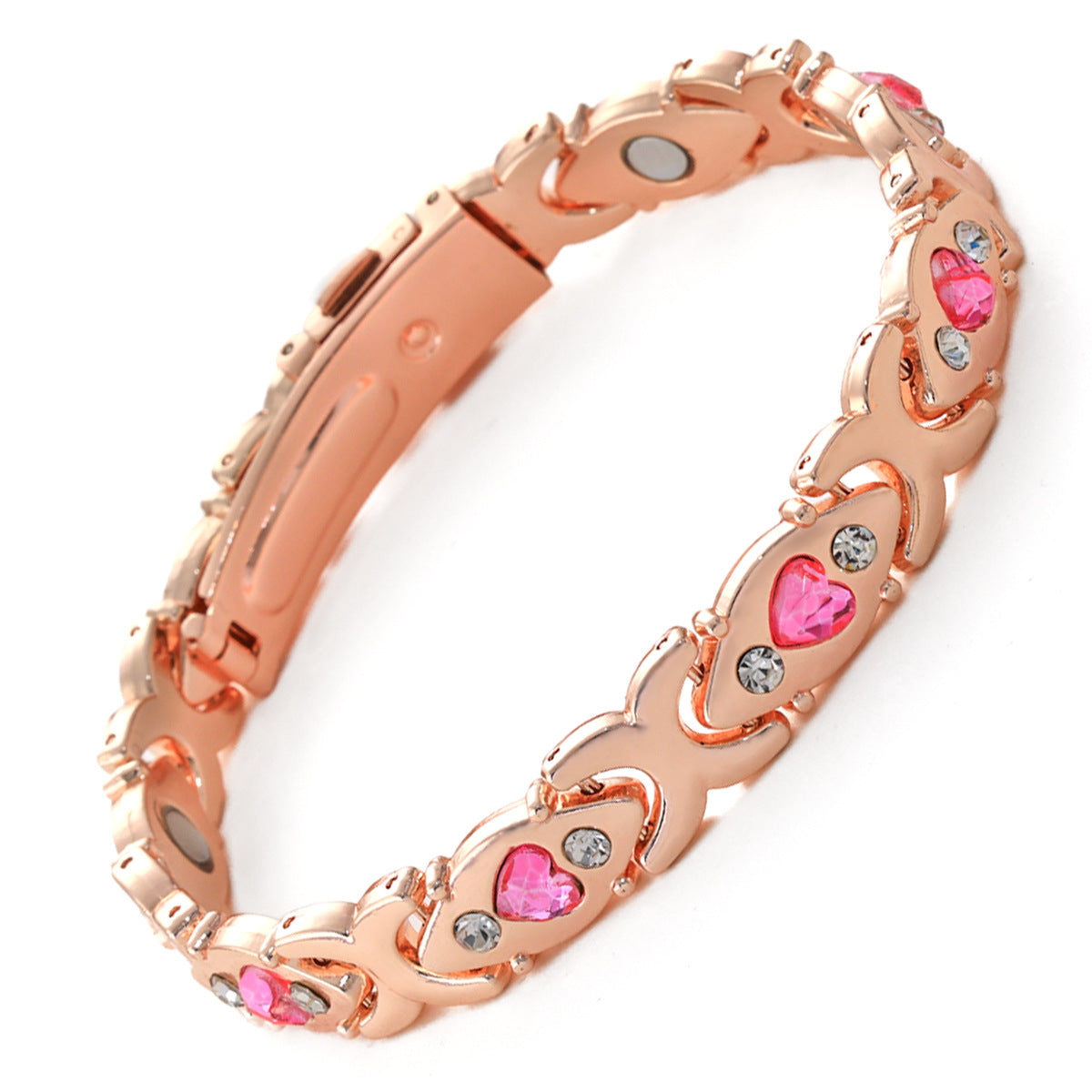 Bracciale regolabile da donna in lega placcata con strass a goccia, stile lusso minimalista