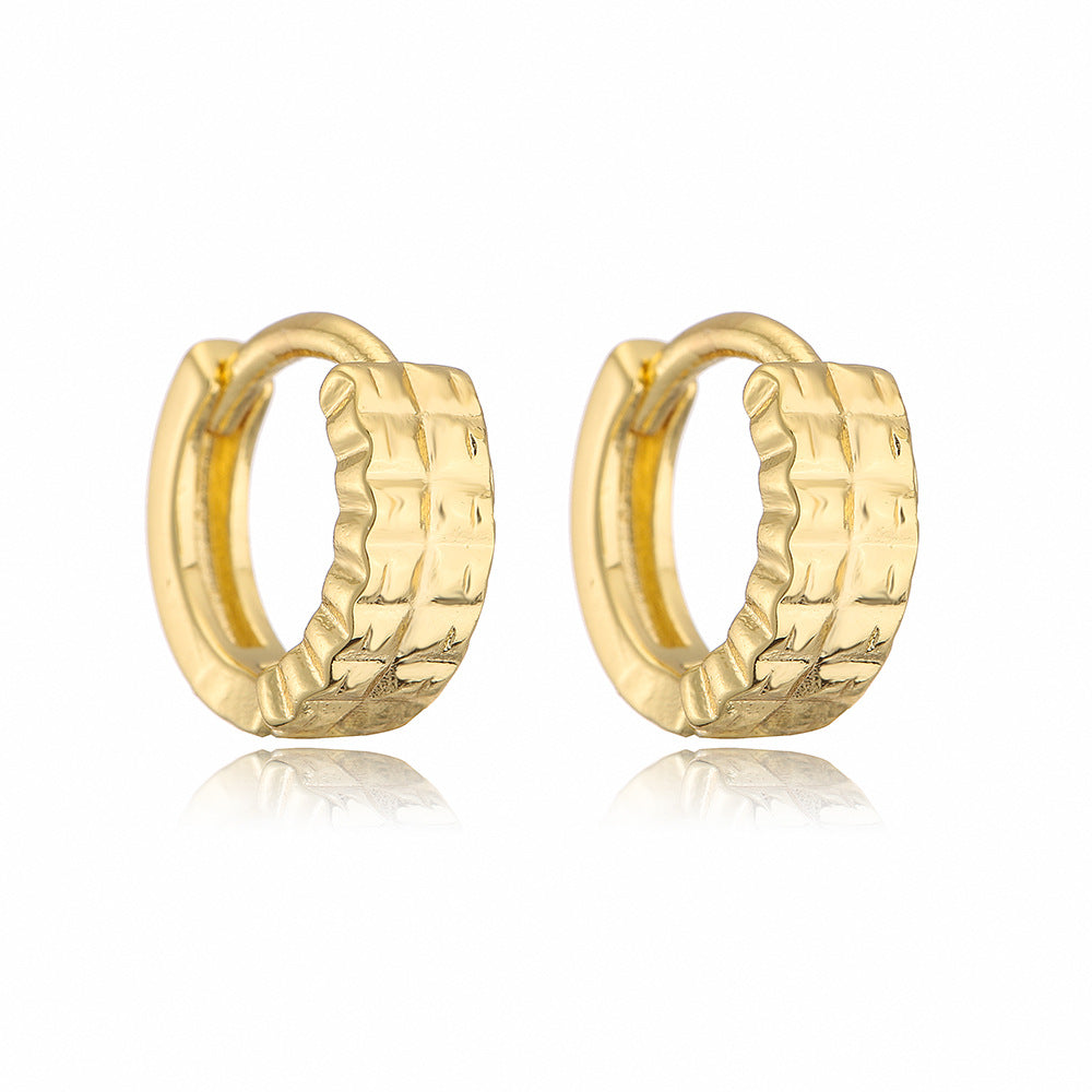 Minimalist Geometric Copper Earrings with 18K Gold Plating for Women