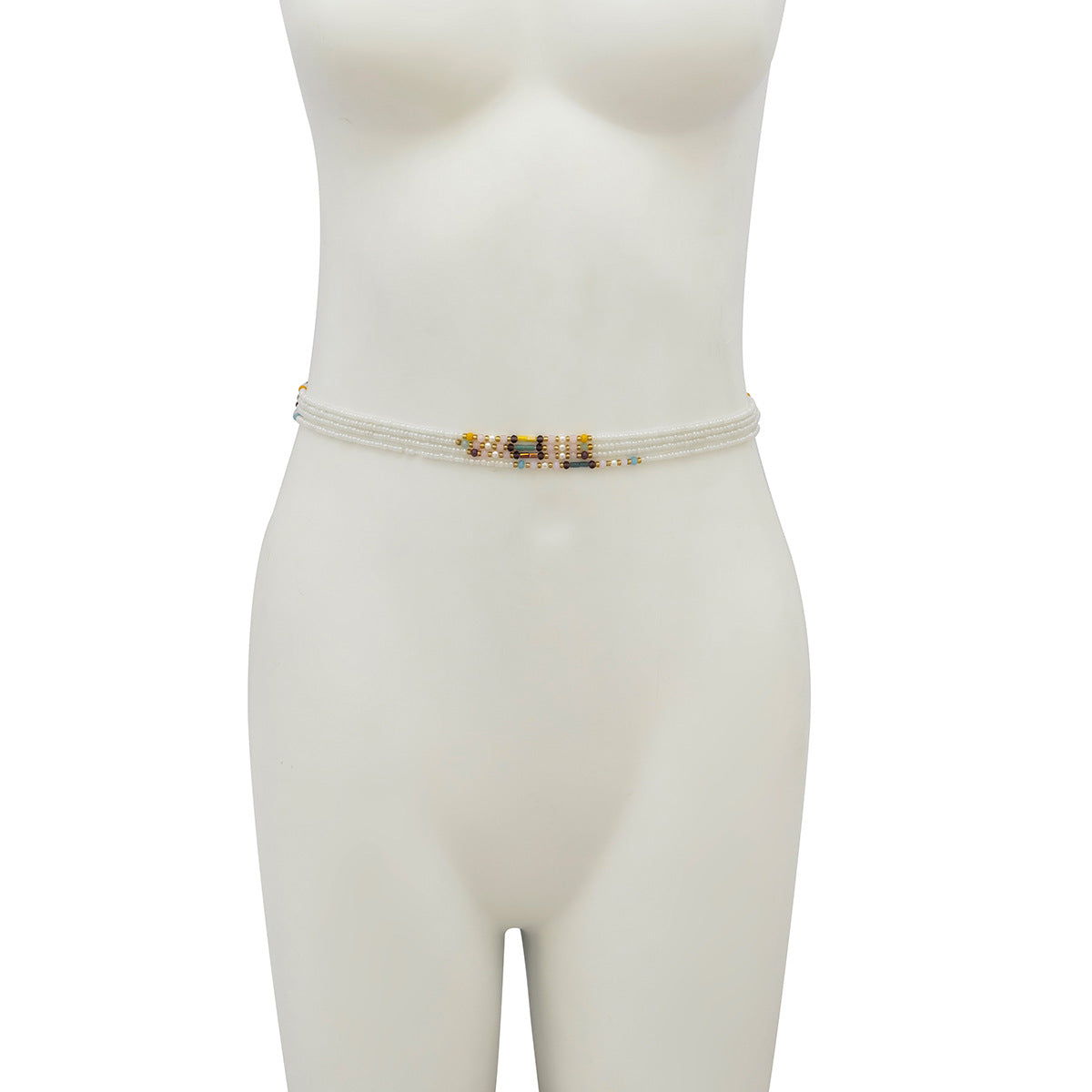 Cadena Corporal Elástica Minimalista para Mujer con Acentos de Cristales de Imitación y Detalles de Borlas