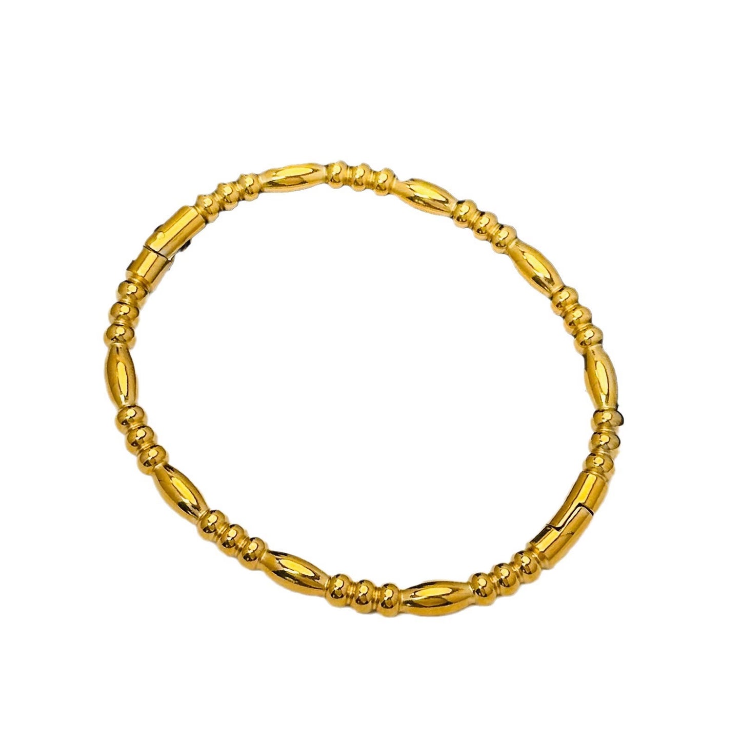 Bracciale da donna a goccia placcato oro in acciaio al titanio con perline geometriche minimaliste