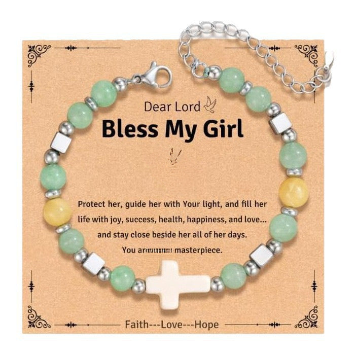 Sweet Cross Stainless Steel Ball Chain Bracelet Unisex