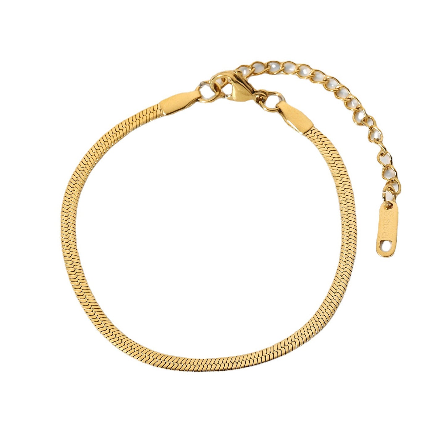 Ins Style Electroplated Stainless Steel Geometric Blade Snake Chain Bracelet for Women