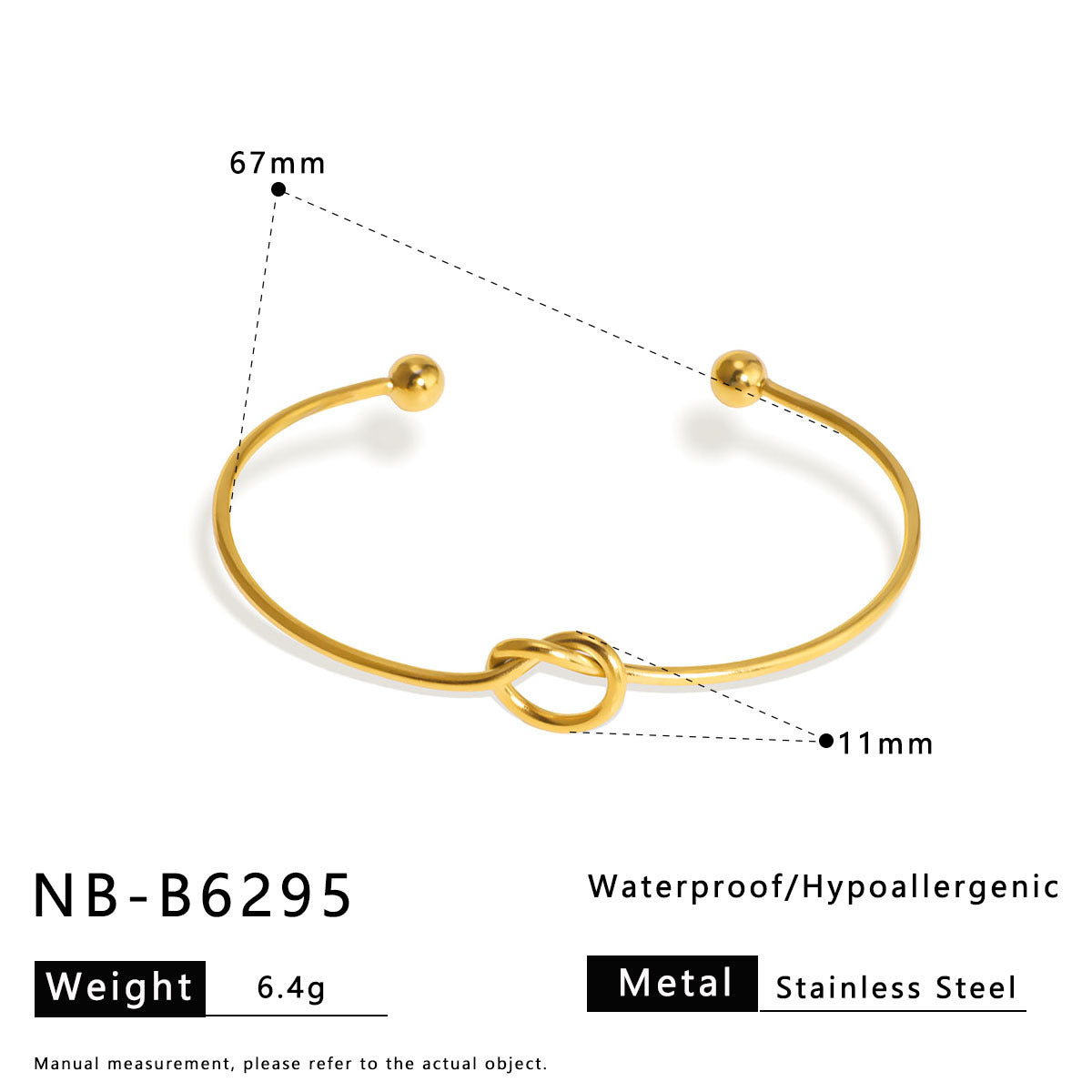 Minimalist Vintage Geometric Stainless Steel Bracelet with 18K Gold Plating for Women