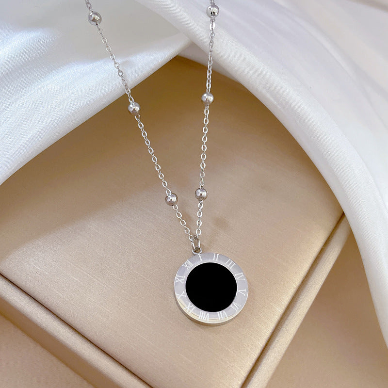 Minimalist Titanium Steel Geometric Shell Pendant Necklace for Women and Men - Gold-Plated Clavicle Chain