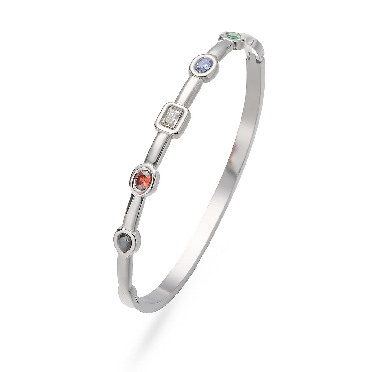 Vintage 18K Gold Plated Cubic Zirconia Stainless Steel Bracelet for Women