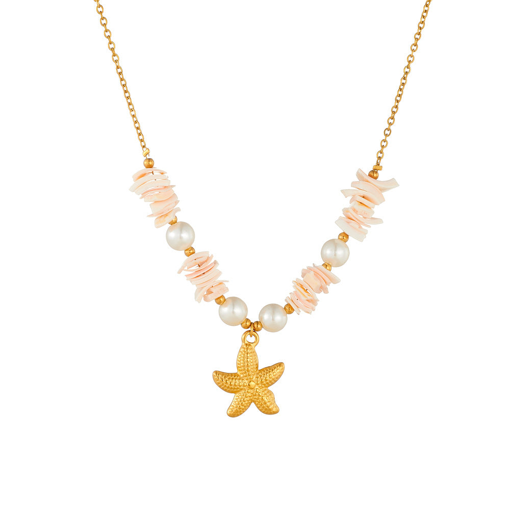 Bohemian Elegant Star Stainless Steel Plated Pendant Necklace for Women