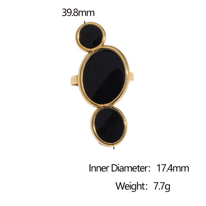 Minimalist Geometric Stainless Steel Open Ring with 18K Gold Plating for Women, Hypoallergenic and Fade-Resistant Luxury Jewelry