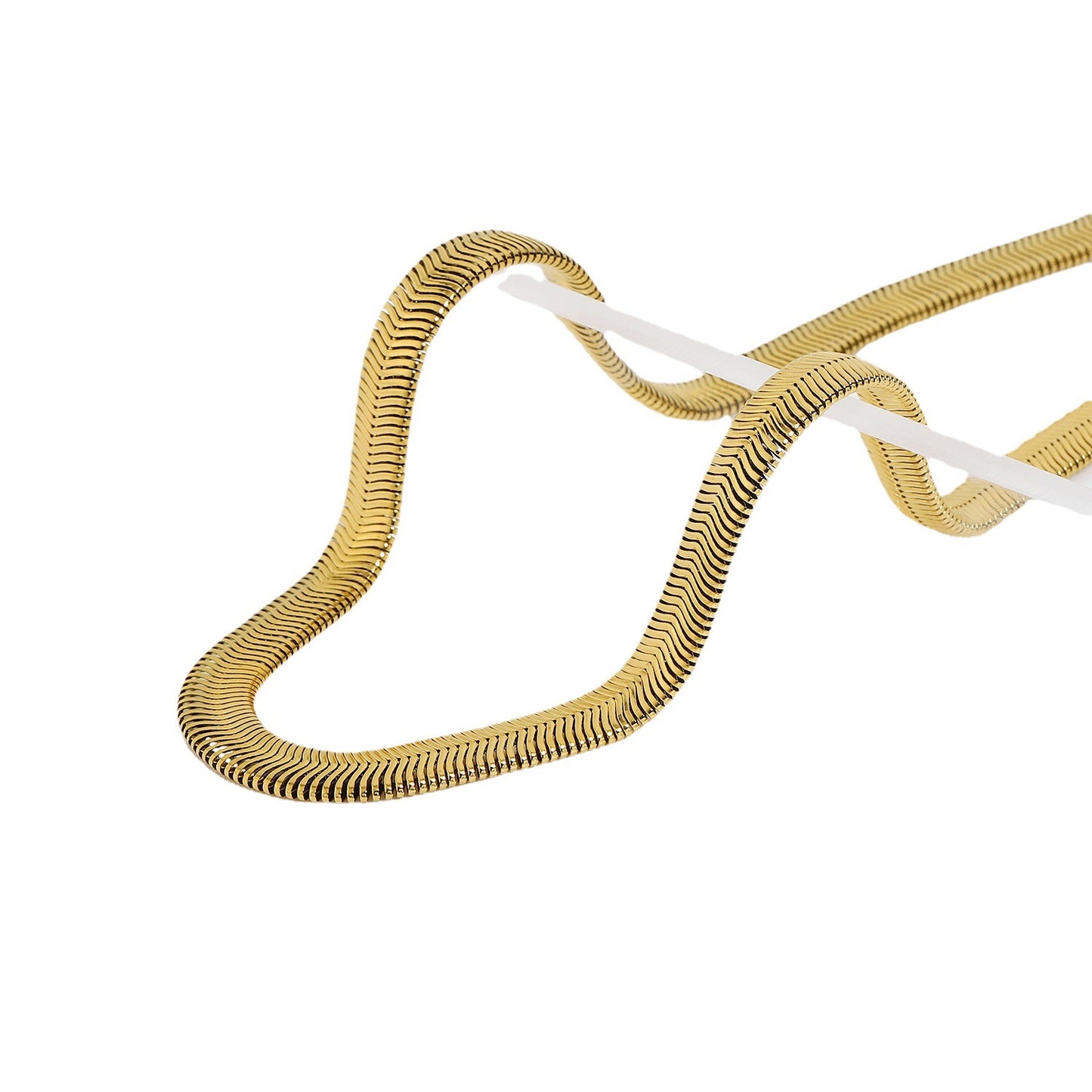Geometric Stainless Steel Plated Gold Snake Chain Clavicle Necklace for Women