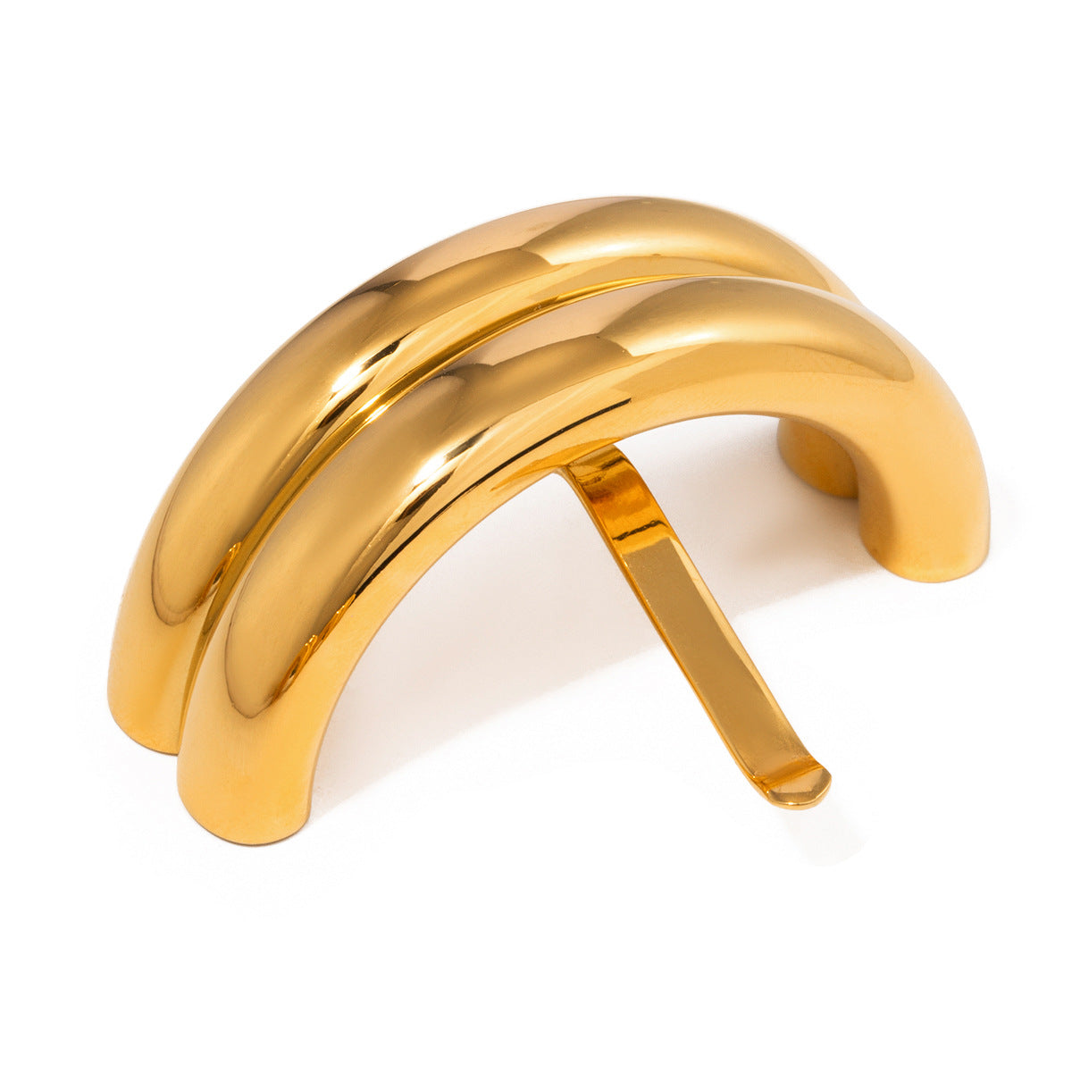 Elegant U-Shaped Stainless Steel Hair Fork for Updo Styling, Plated Finish Hair Accessory
