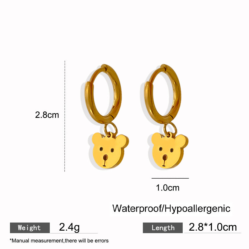 Elegant Titanium Steel Drip Oil Plated Stud Earrings for Women