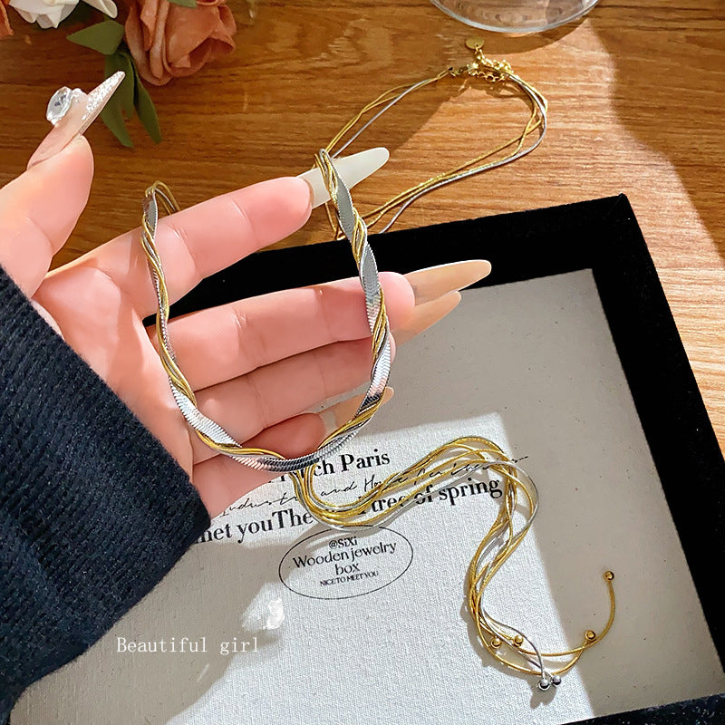 Sporty Casual Gold Plated Titanium Steel Necklace for Unisex