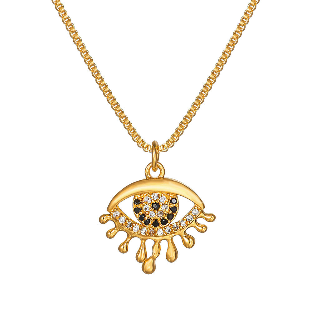Minimalist Punk Brass Cubic Zirconia Butterfly Pendant Necklace Curb Chain