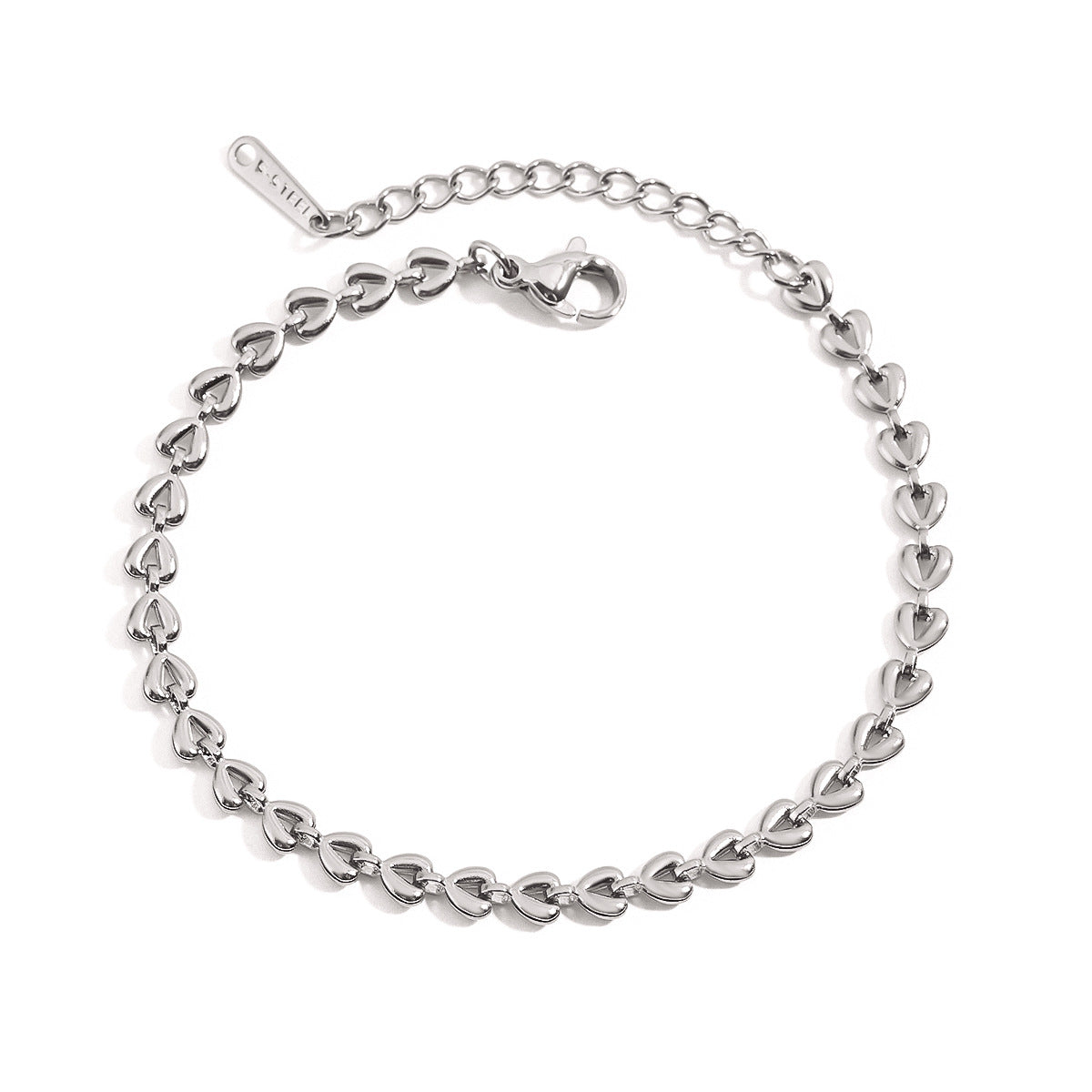 Elegant Heart Geometric Stainless Steel Plated Bracelet for Women