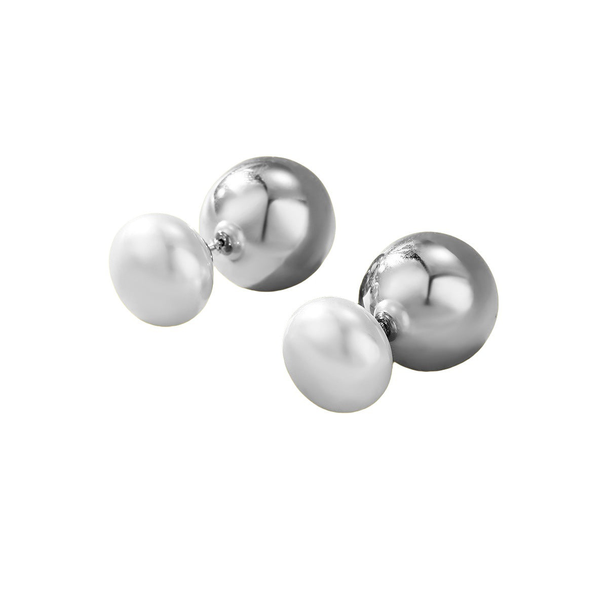 Orecchini da Donna Minimalisti di Lusso Francese in Acciaio Inossidabile con Sfera Lucida