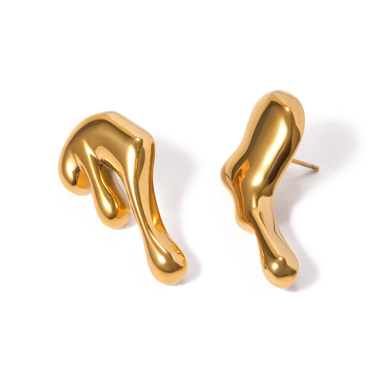Minimalist Geometric Titanium Steel Stud Earrings Gold Plated Stainless Steel Jewelry for Women