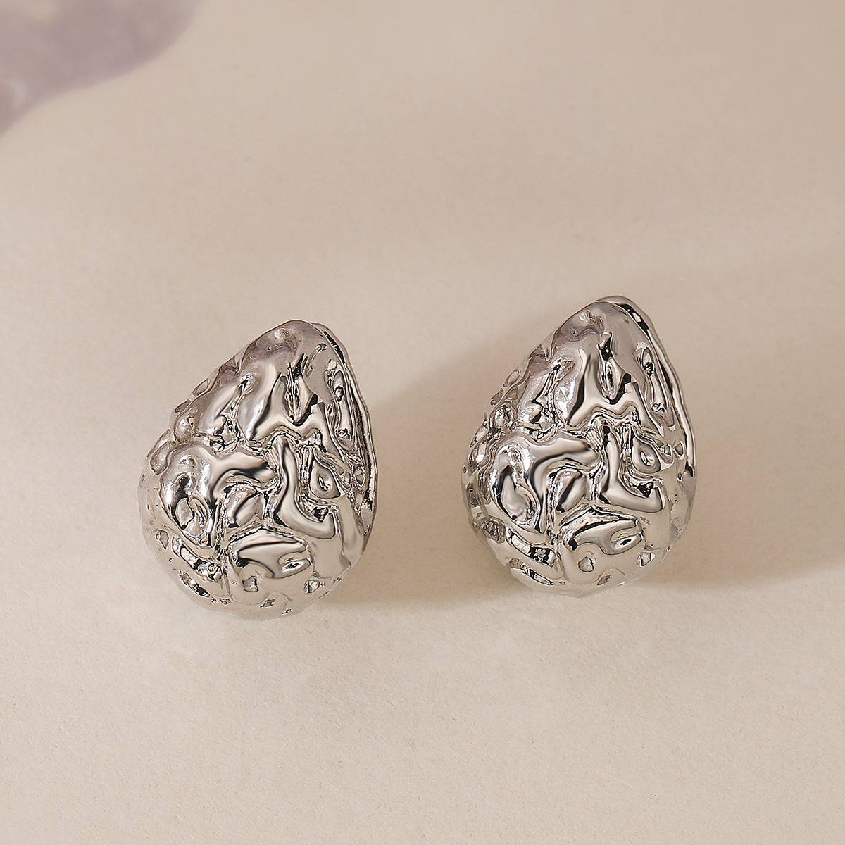 Minimalist Geometric Folded Heart Earrings for Women in Brass with Real Gold Plating