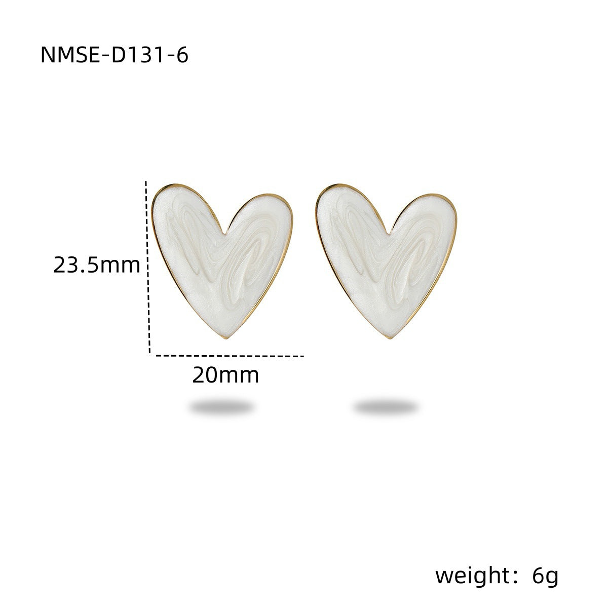Pendientes de tuerca retro franceses con forma de corazón de acero de titanio con esmalte de colores, diseño minimalista chic, ligeros y lujosos para mujer