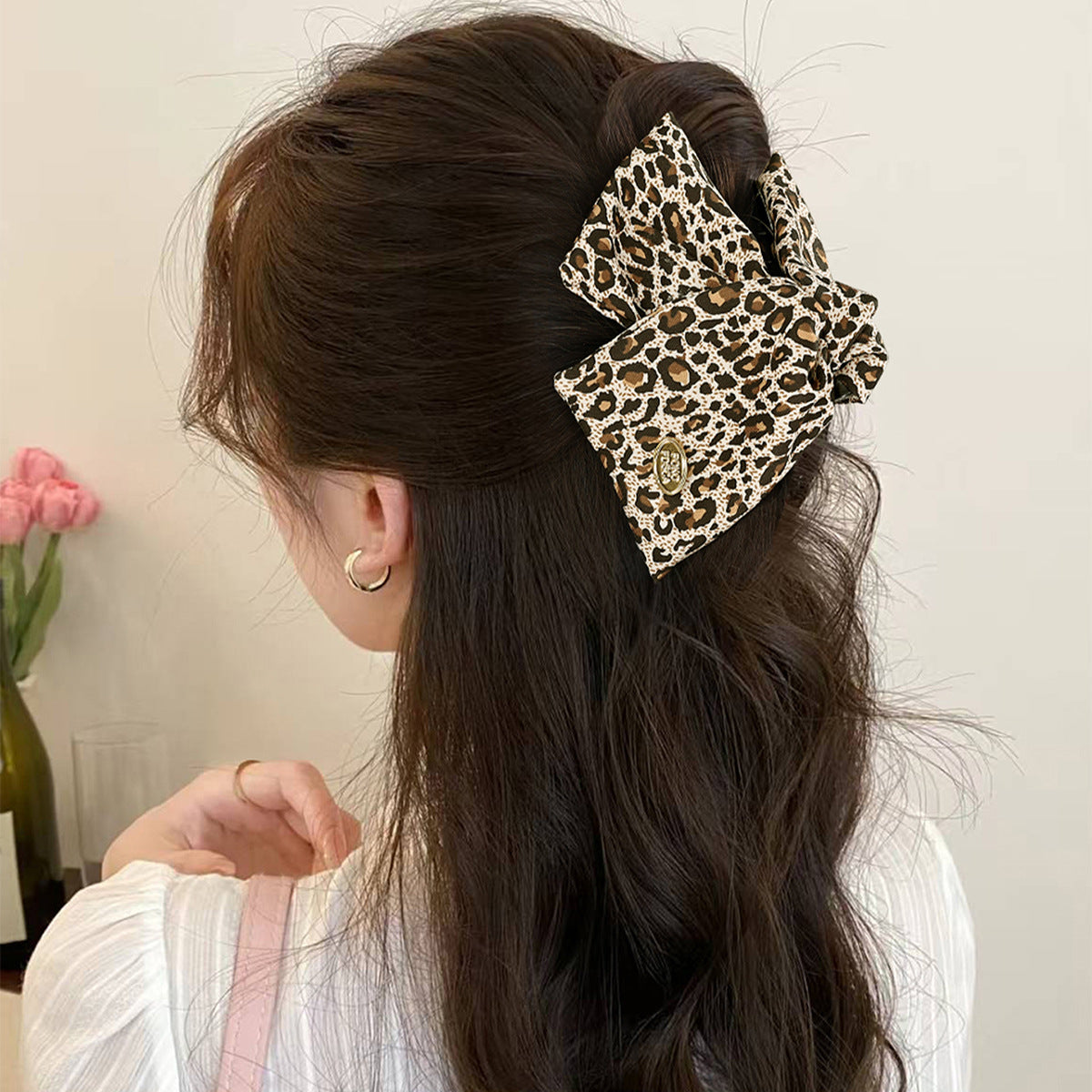 Fermaglio per Capelli Triangolare di Lusso in Acrilico e Tessuto Stile Retrò per Donna con Finitura Artigianale
