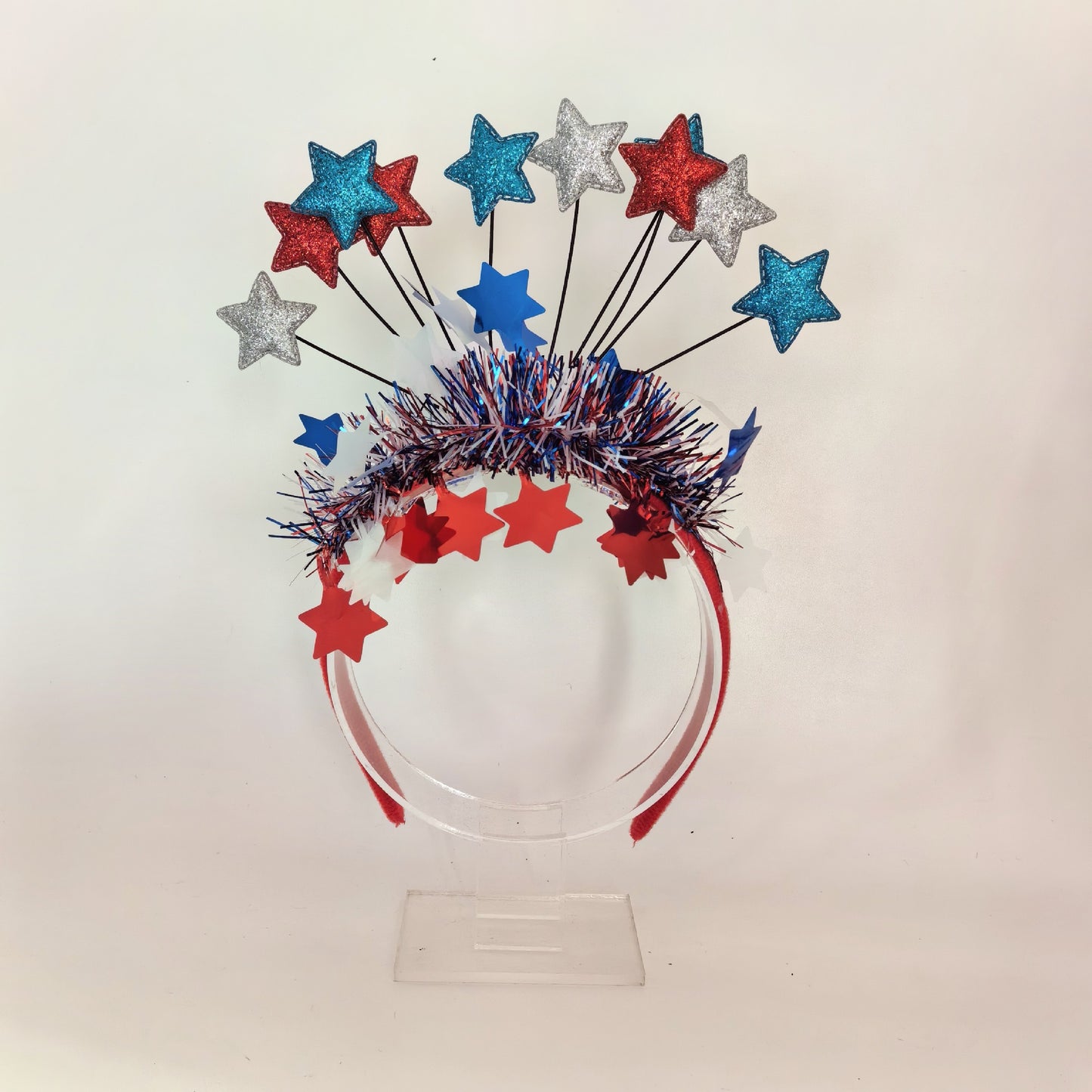 Red White Blue Star Fabric Headband for Independence Day Party Sports Event