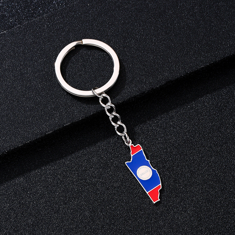 Llavero colgante de estilo étnico de acero inoxidable para hombres y mujeres, accesorio decorativo versátil