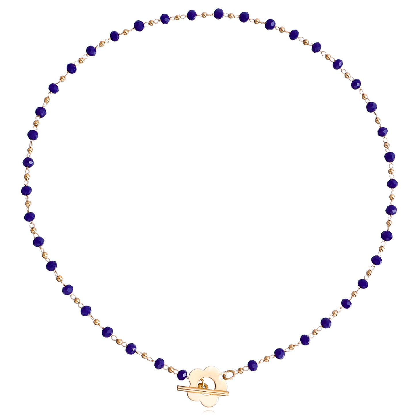 Minimalist Floral Pendant Necklace in Alloy with Plated Finish Short Geometric Design for Women