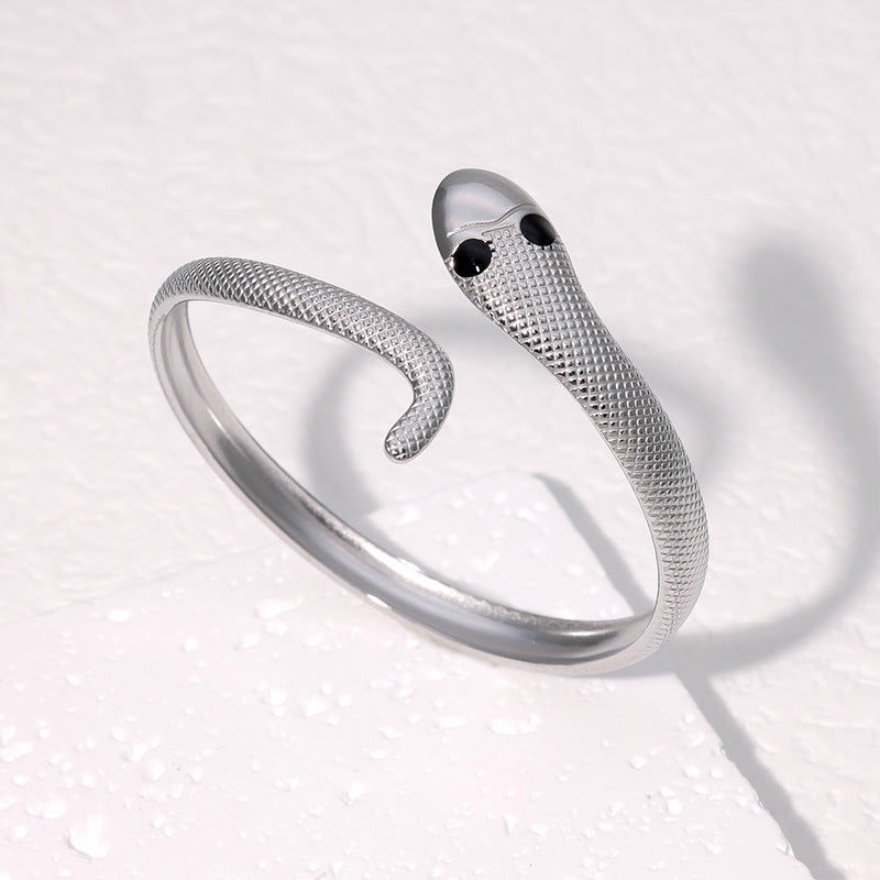 Elegant Luxury Stainless Steel Snake Bracelet with Gold Plating for Women, Hypoallergenic and Fade-Resistant