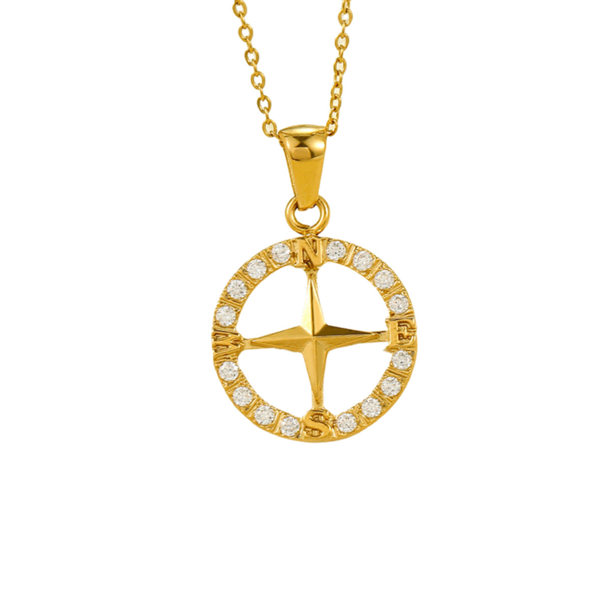 Collana con ciondolo a bussola nautica vintage alla moda per donna con design a ruota di nave in acciaio inossidabile e finitura galvanizzata