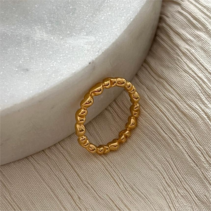 Anillo de plata de ley 925 con forma de corazón vintage, ajustable para mujer, estilo minimalista y fresco-dulce
