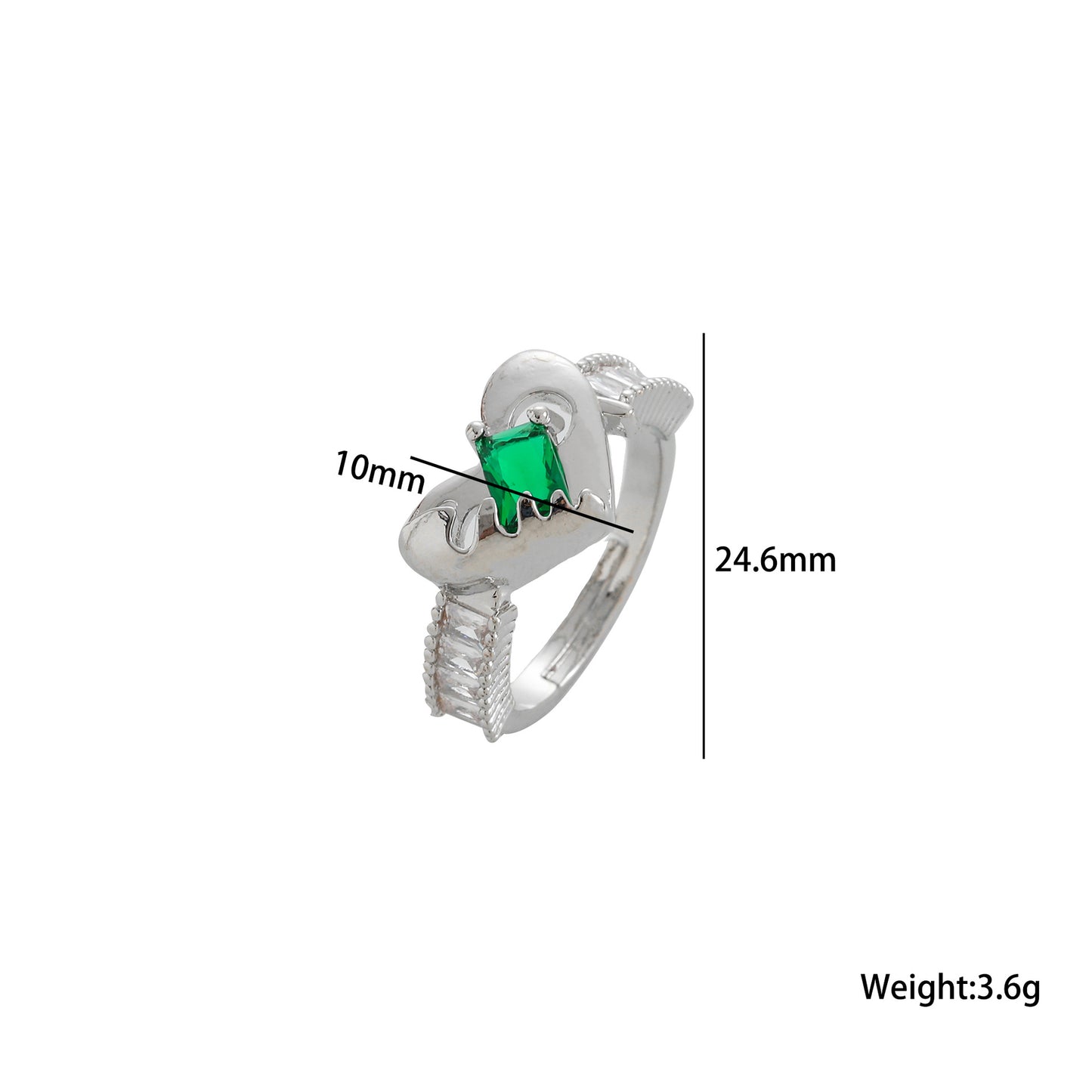 Anello Minimalista in Acciaio al Titanio a Forma di Cuore con Intarsio di Strass e Finitura Placcata da Donna