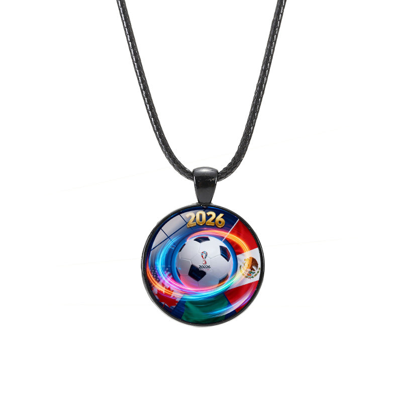 Sporty Geometric Crystal Alloy Pendant Necklace Unisex Casual Leather Cord