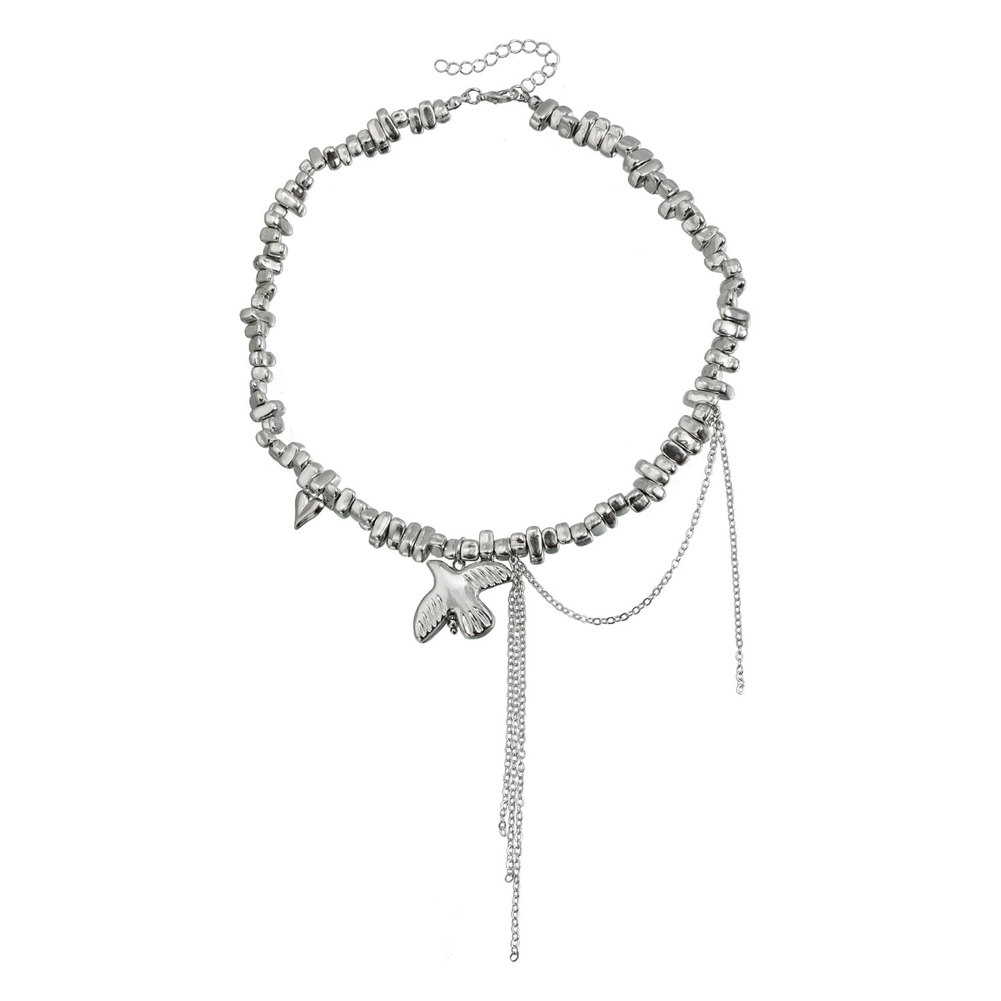Fashion Crystal Inlay Geometric Bird Alloy Pendant Necklace for Women