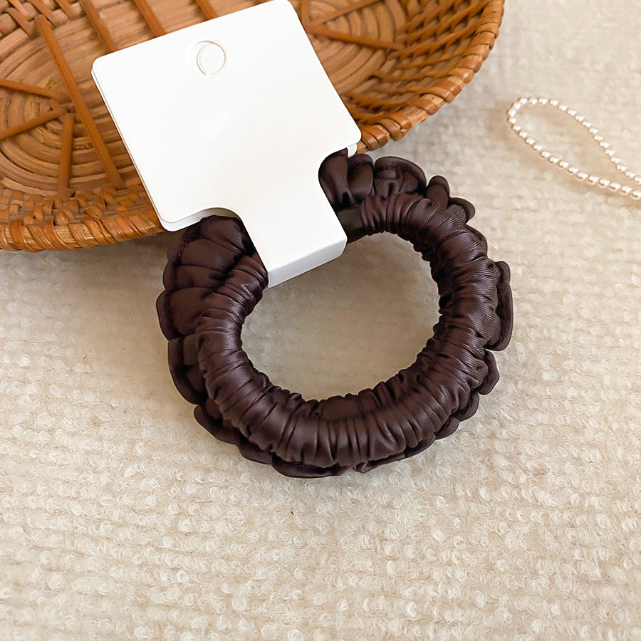 Lazo Elegante y Minimalista de Tela con Alta Elasticidad para Mujer, Sujetador Diario de Cola de Caballo con Forma Geométrica Redonda