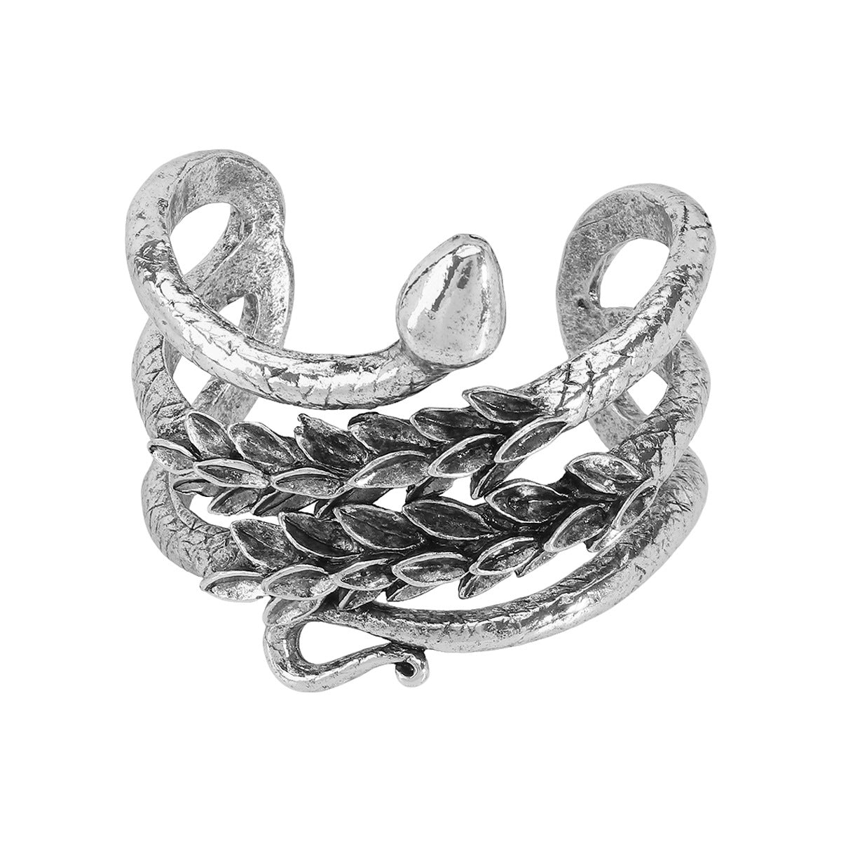 Pulsera de serpiente de aleación con forma de animal de inspiración vintage para mujer con acabado galvanizado y diseño de varias vueltas