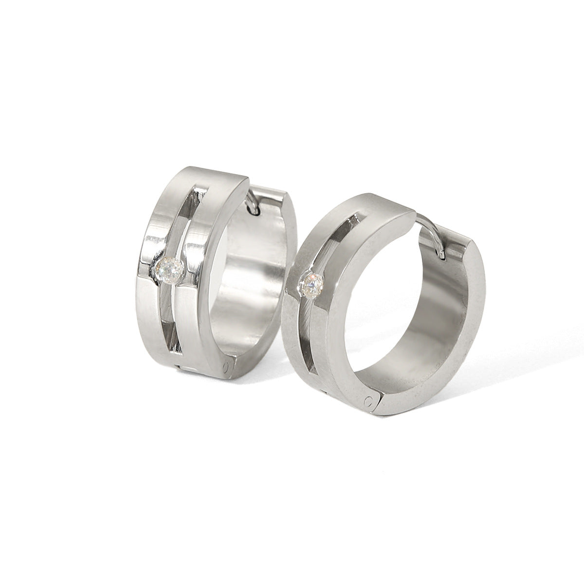 Orecchini a perno in acciaio inossidabile con placcatura, stile geometrico Ins, design a cerchio rotondo ipoallergenico da donna