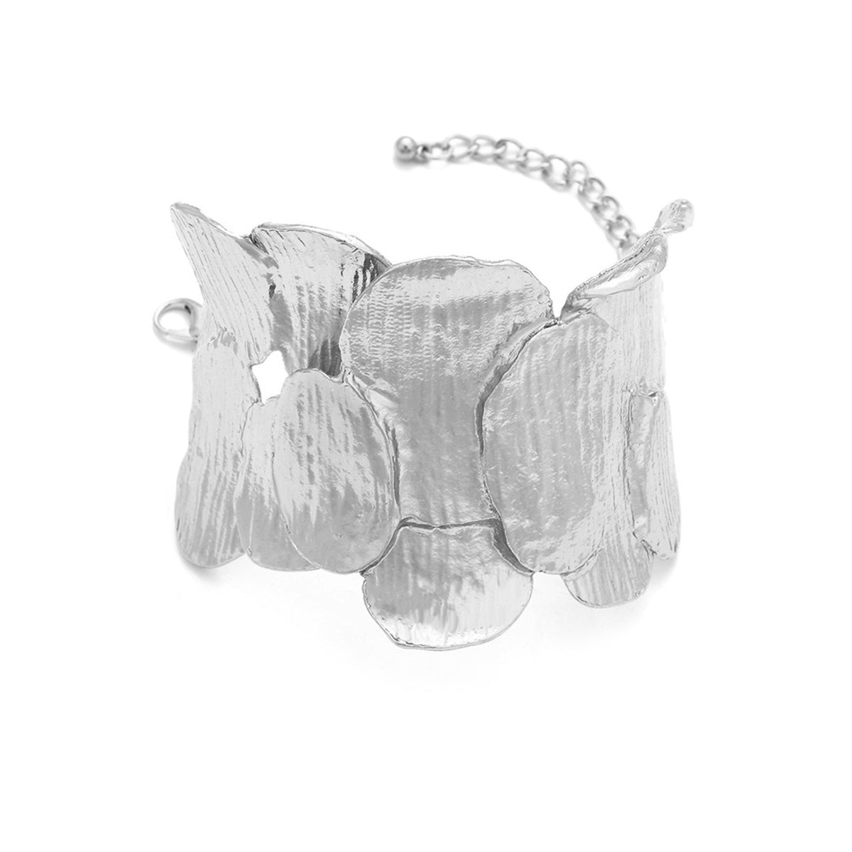 Brazalete geométrico extragrande en forma de pétalo de aleación con acabado chapado para mujer