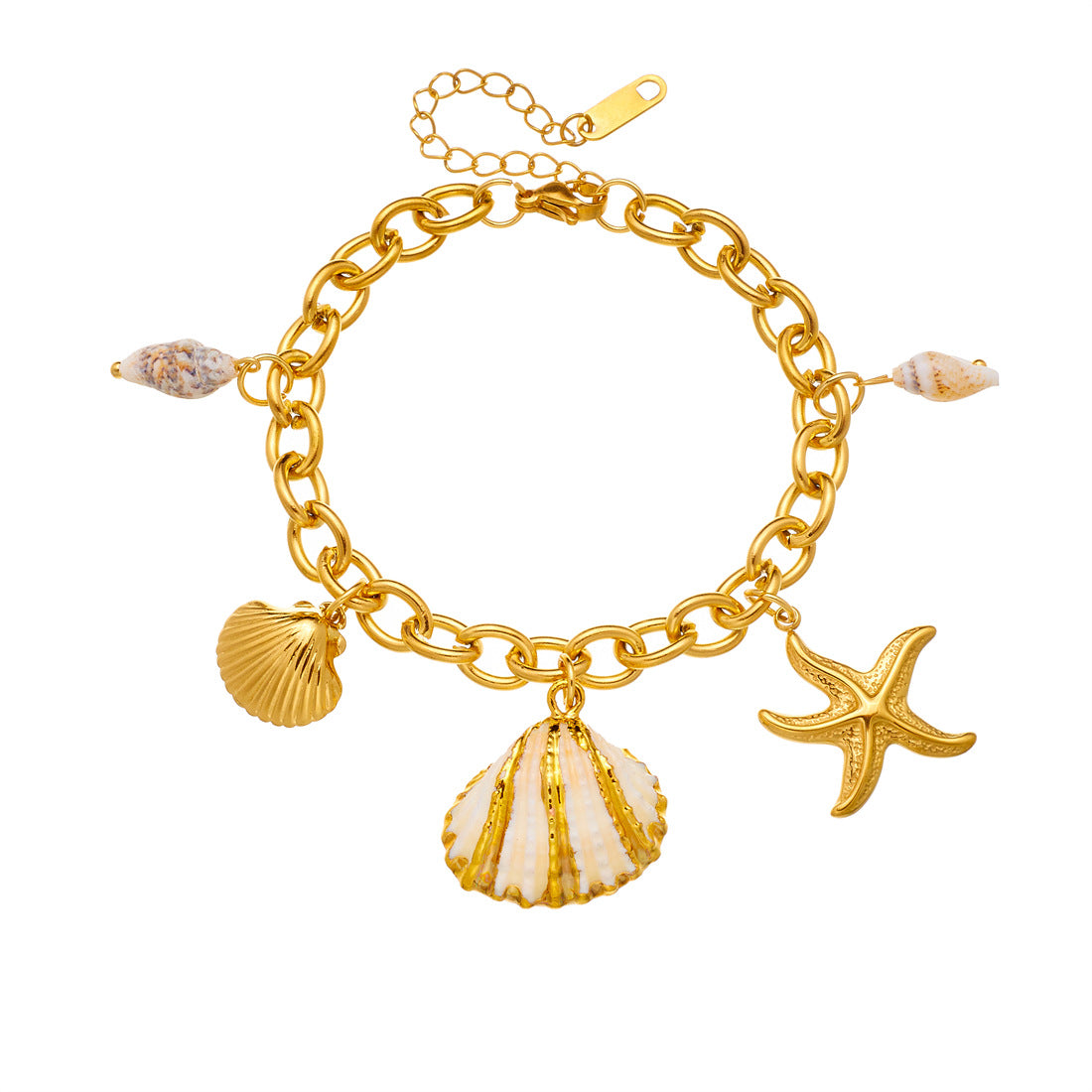 Vacation Gold Plated Star Animal Stainless Steel Bracelet