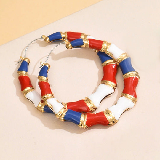 Vintage Geometric Heart Drop Oil Alloy Earrings for Women