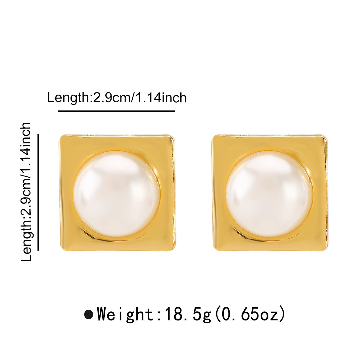 Orecchini vintage geometrici con perle in lega color oro con finitura placcata da donna
