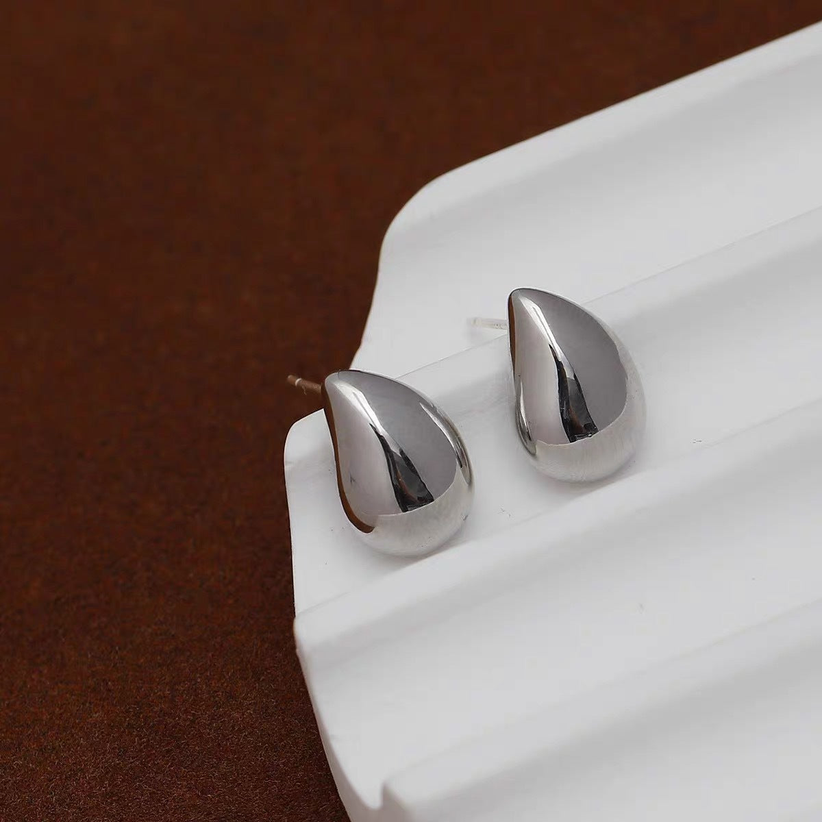 Cartoon-Style Letter-Shaped Titanium Steel Stud Earrings with Plated Finish for Women