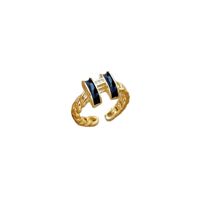Sweet Minimalist Gold Plated Brass Crown Ring with Rhinestones Adjustable Open Band for Women and Couples