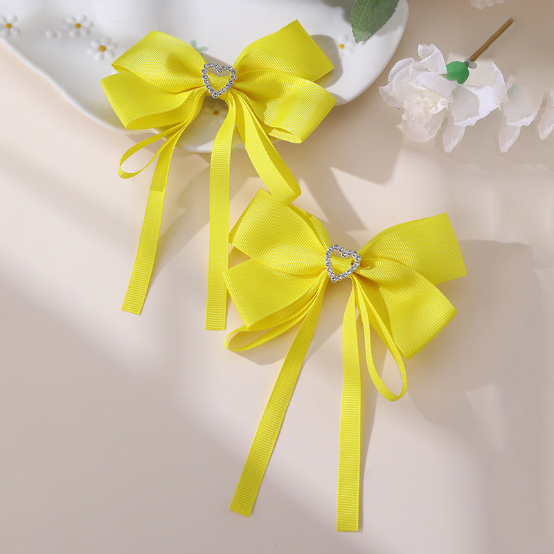 Pasador para el pelo de niña inspirado en el ballet con material de tela en forma de lazo para trenzar, estilo de cola de caballo doble, horquilla de pato para niños de estilo natural
