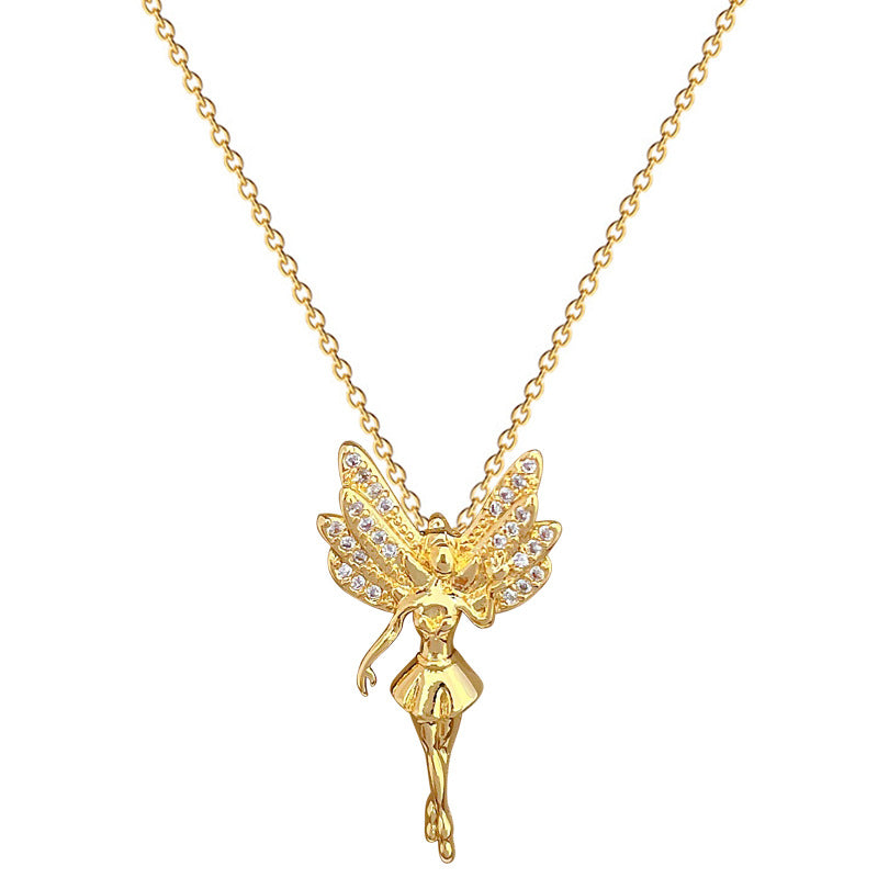 Collar de lujo con diamantes de imitación geométricos de mariposa y cadena de acero de titanio para mujeres y hombres