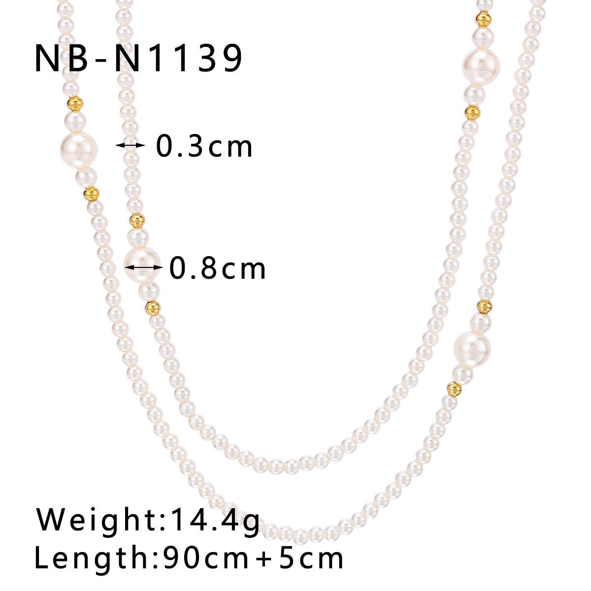 Collana da donna multistrato minimalista geometrica con perle e acciaio inossidabile placcato oro