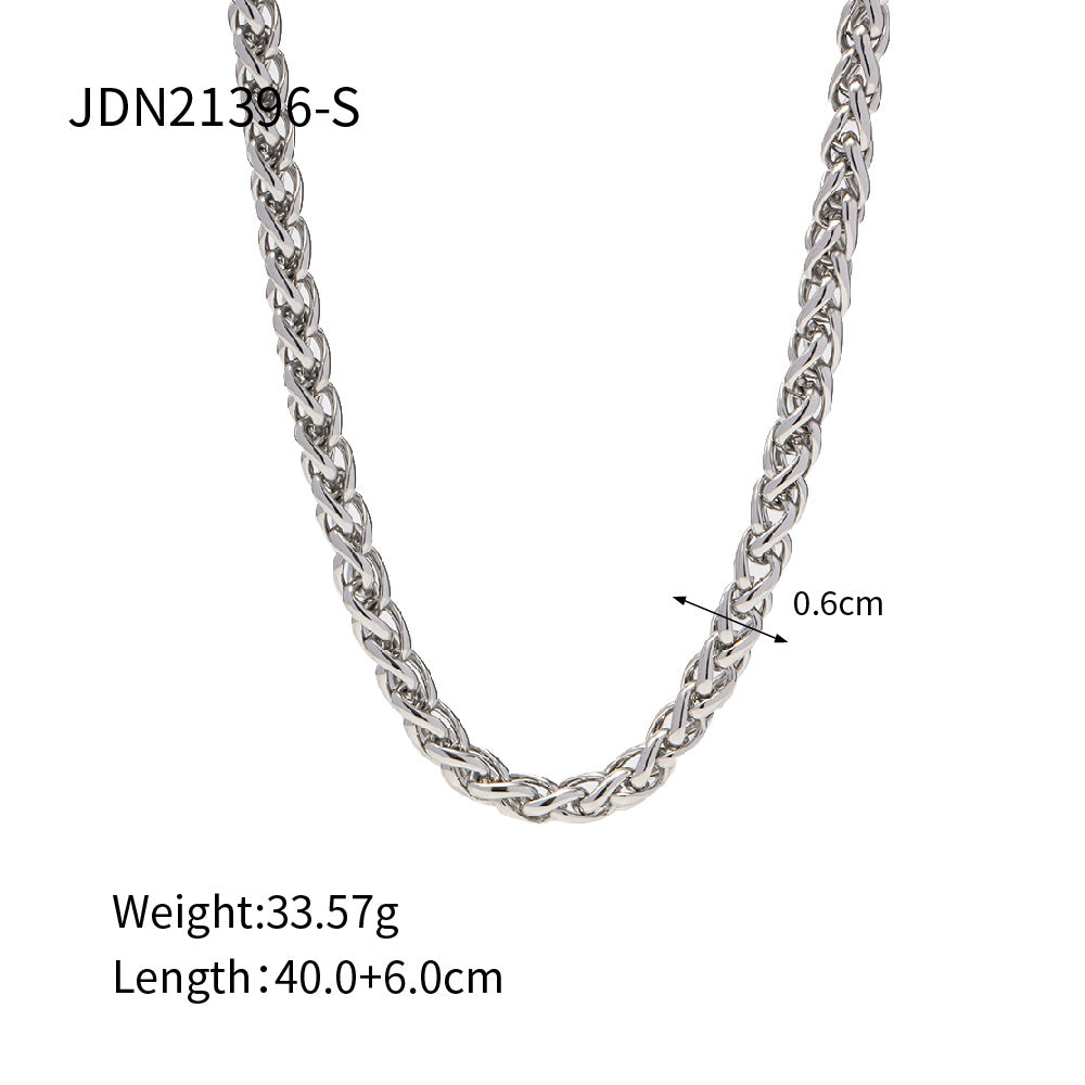 Pulsera de moda geométrica de acero inoxidable enchapado en oro de 18K con diseño circular para mujer