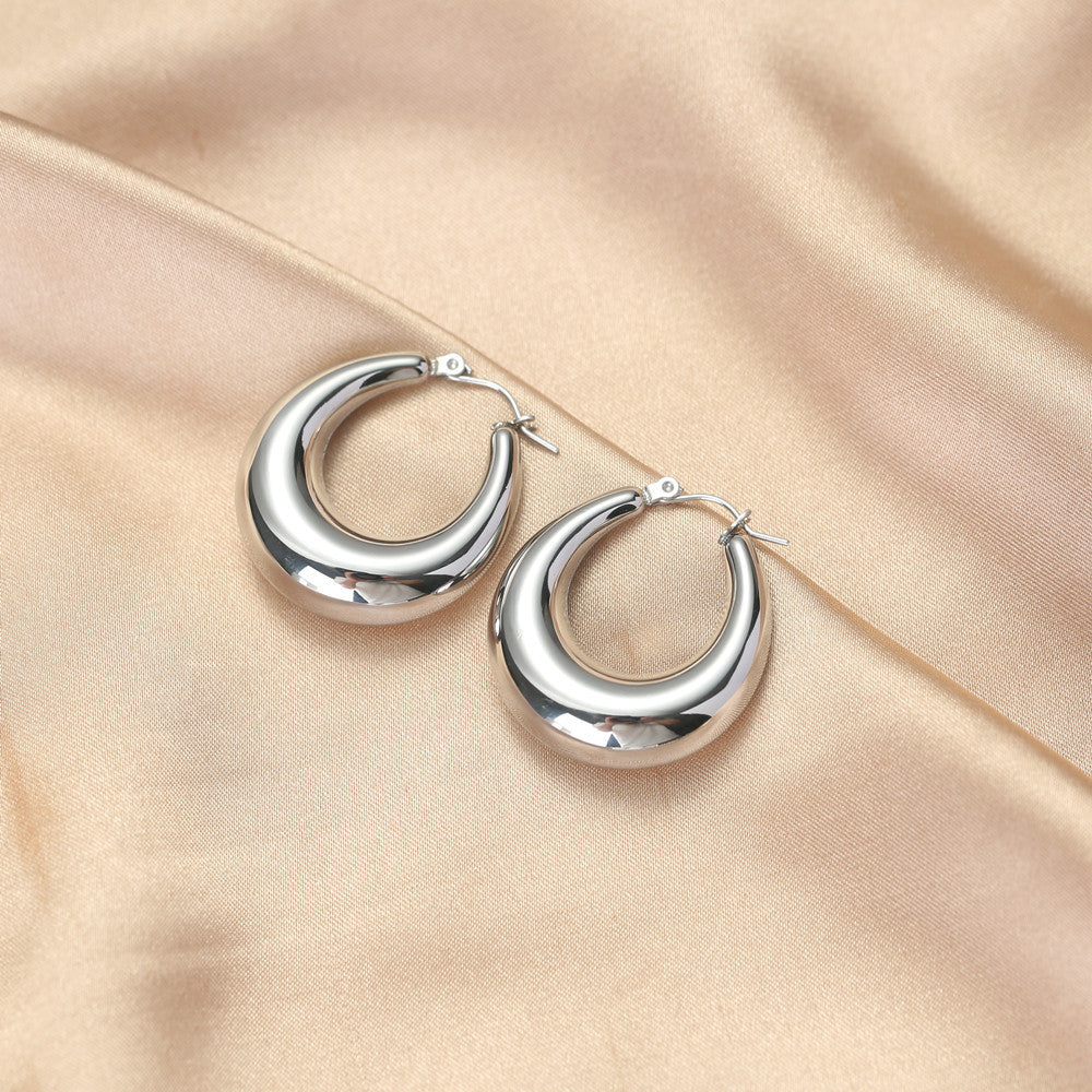 Orecchini Minimalisti Geometrici da Donna in Acciaio Inossidabile con Placcatura Sottovuoto in Oro 18K