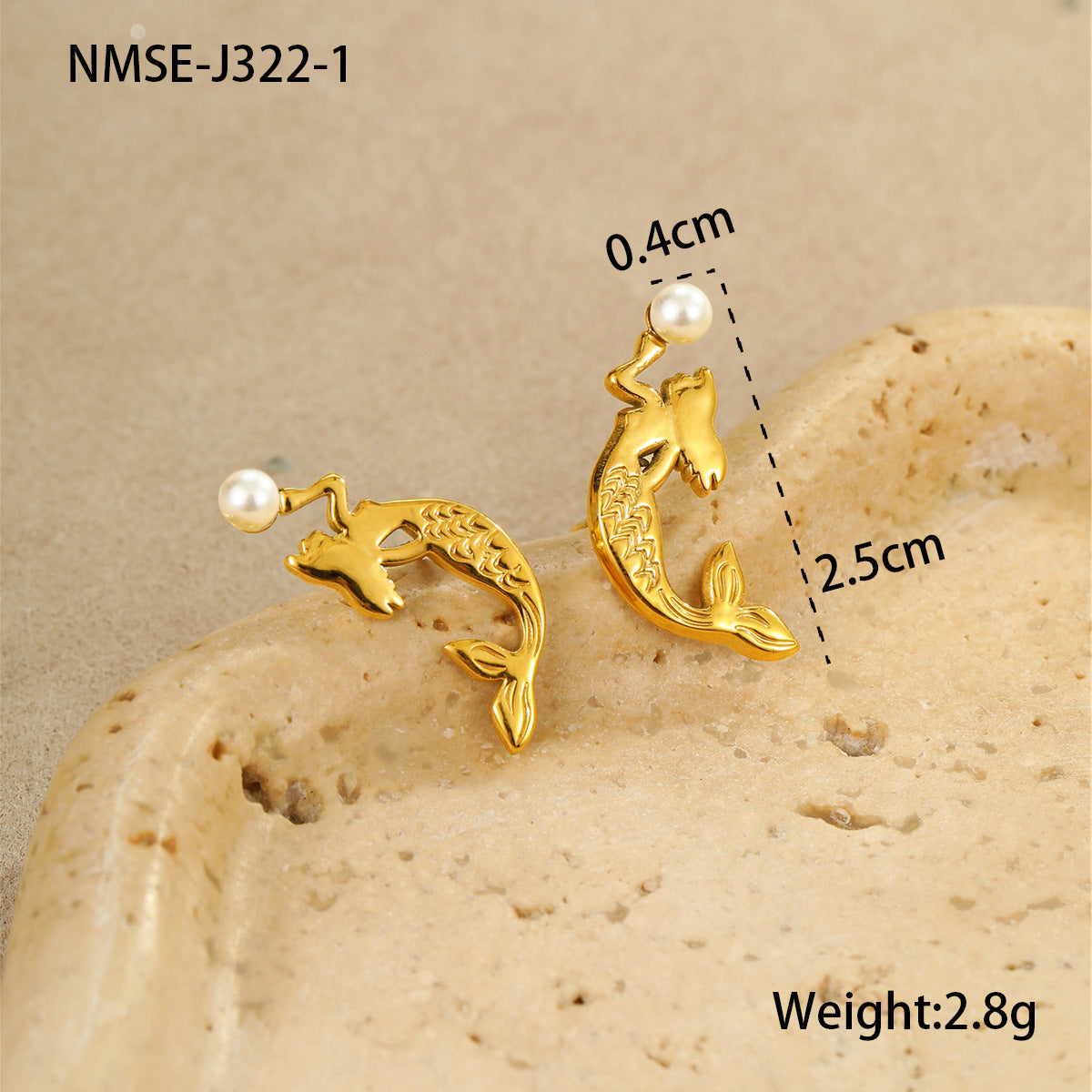 Fashionable Ocean-Themed Starfish Palm Tree Mermaid Stainless Steel Bracelet with Plated Finish for Women