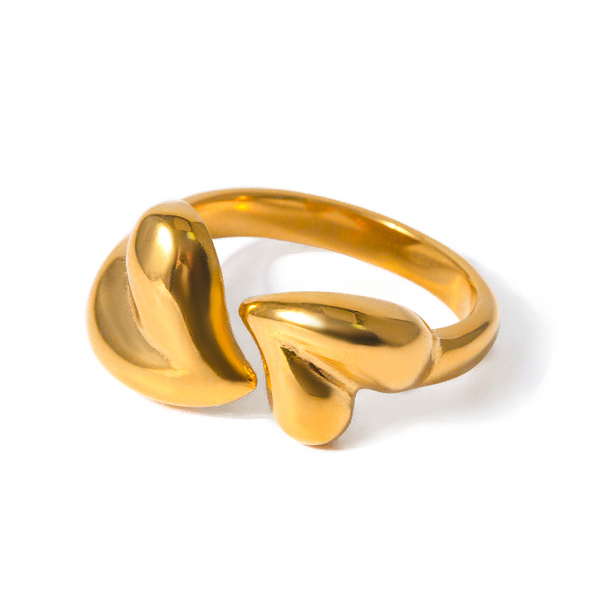 Anello da donna minimalista a forma di cuore in acciaio inossidabile placcato