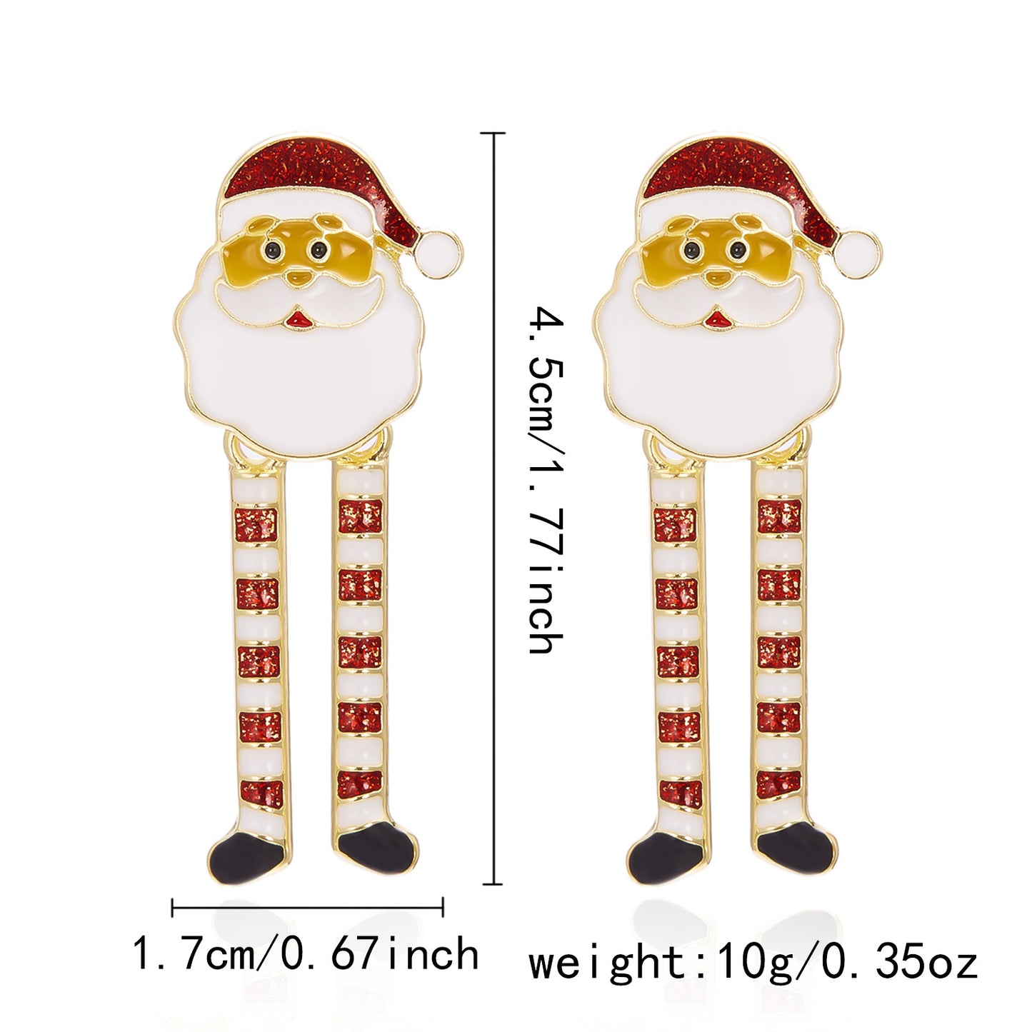 Whimsical Christmas Santa Claus Earrings for Women Alloy Studs with Enamel Finish Festive Holiday Jewelry