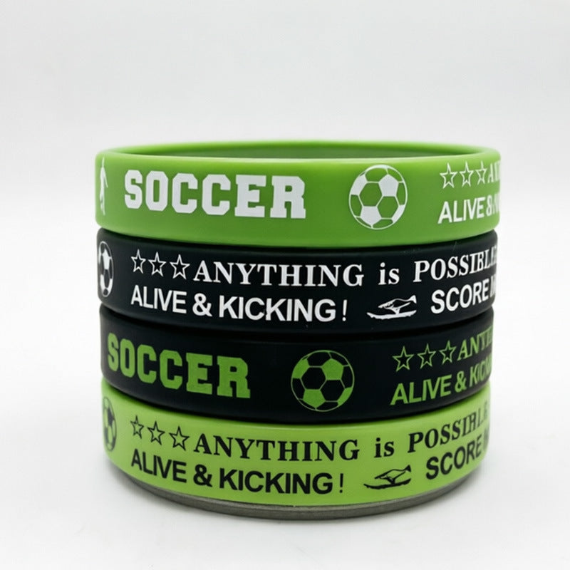 Geometric Silicone Sports Wristband Football Theme Bracelet